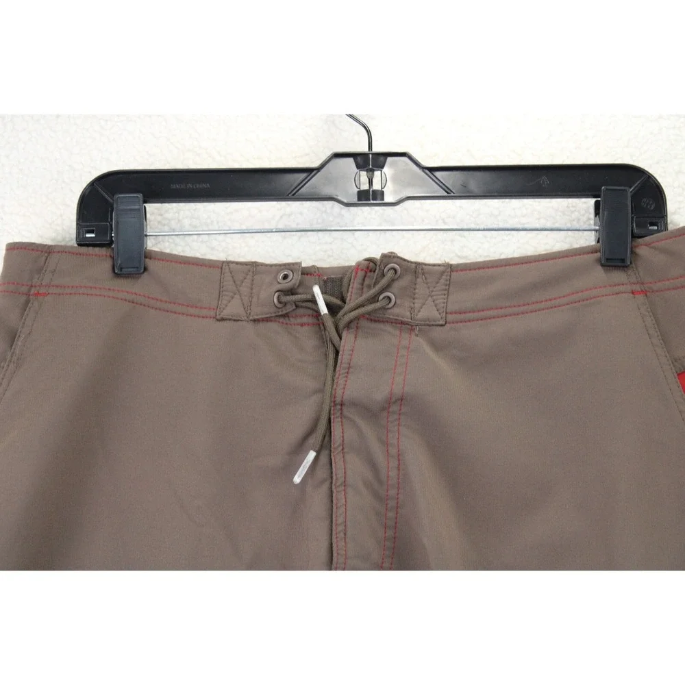 REI Mens‎ Board Shorts Size 34 Brown Red UPF 30+ Polyester Spandex Outdoor
